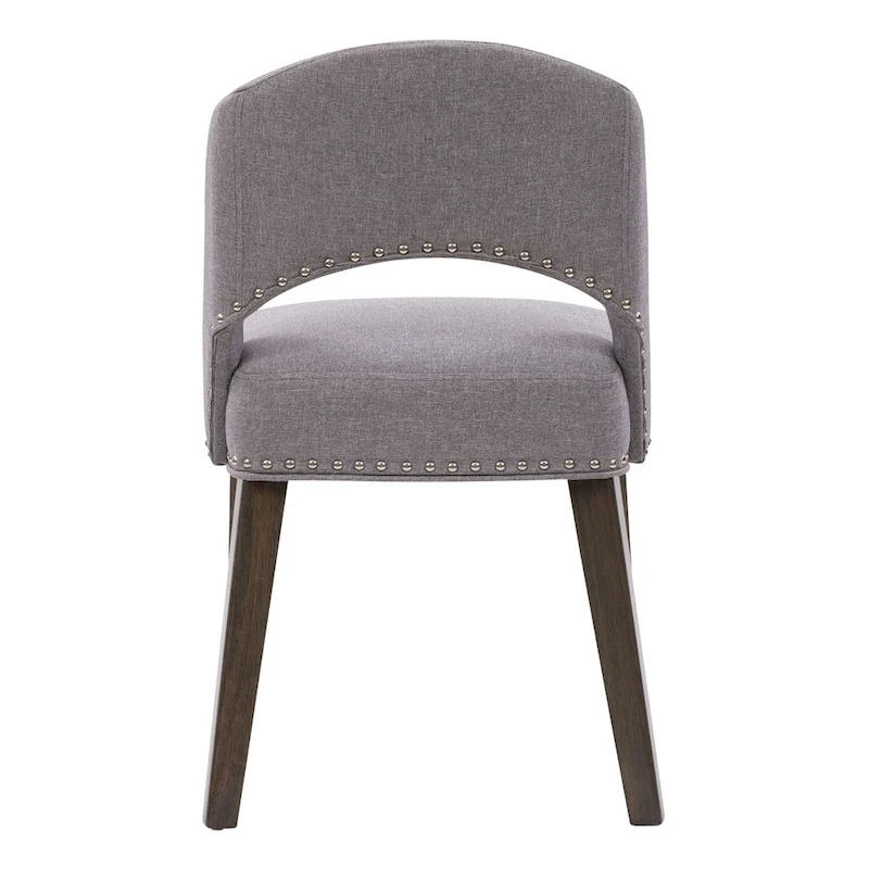 Mid-Century Modern Upholstered Dining Chair with Nail Head Trim, Set of 2