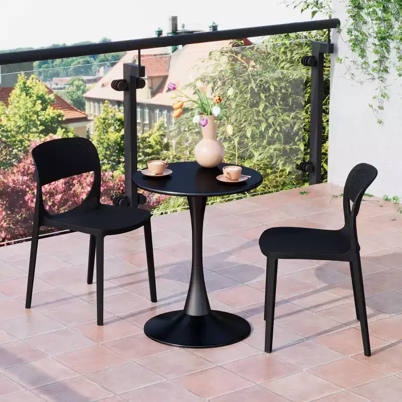 WestinTrends Playa Modern Stackable Plastic Resin Patio Dining Side Chair (Set of 2)