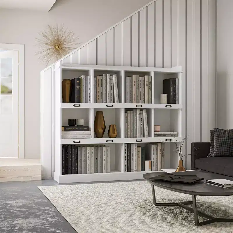 10-Cube Bookcase Freestanding Bookshelf - Vintage Industrial Style