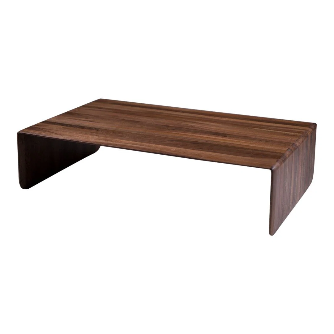 Artisan Solid Wood Coffee Table with Natural Oil & Wax Finish for Living Room