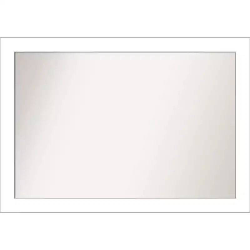 40 x 28 Non-Beveled Wedge White Wall Mirror - Amanti Art