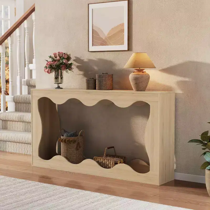 63Farmhouse Console Table with Entryway,Couch Table Behind Sofa, Narrow Console Table,Hallway Stand,Industrial Hallway Accent Table for Living Room