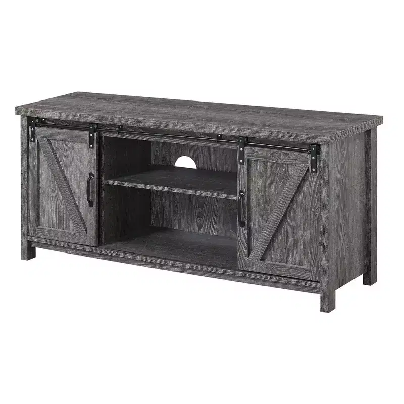 Blake Barn Door TV Stand for TVs up to 55 with Shelves and Sliding Cabinets - Breighton Home