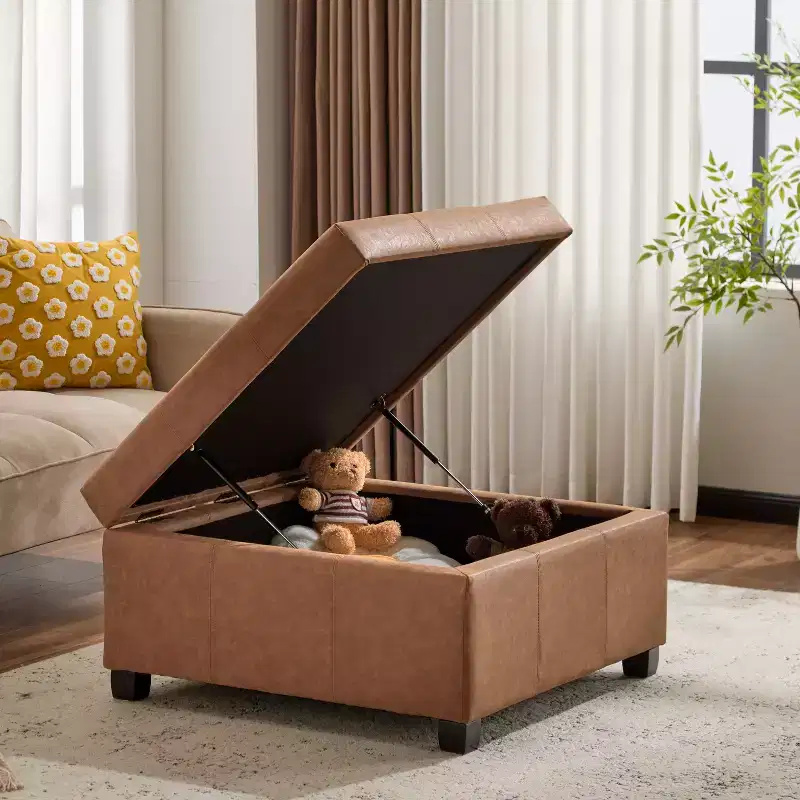 Carlsbad Contemporary Upholstered Tufted Storage Ottoman