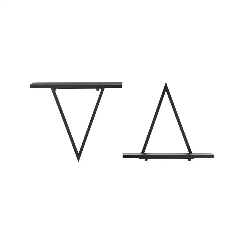 15.7 x 13.5 Set of 2 Reversible Triangle Accent Wall Shelves