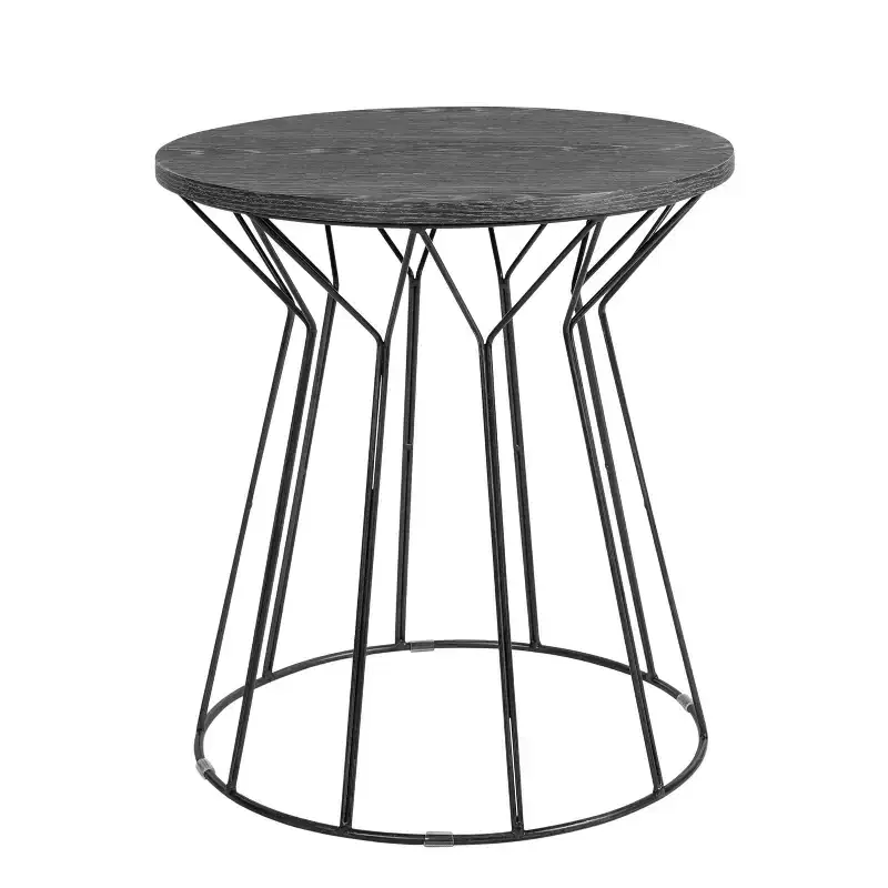 Fleur Side Table Noir Black - Adore Decor