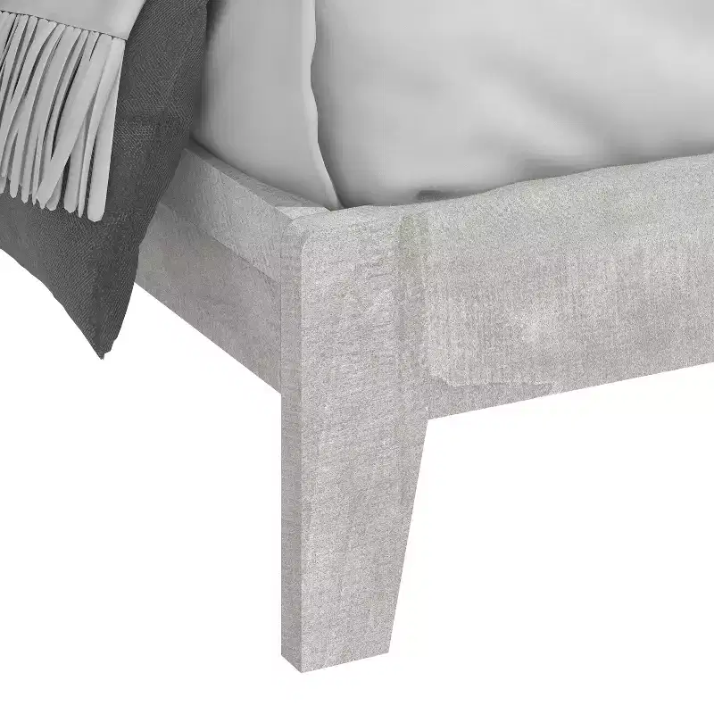 King Size Platform Bed with Headboard, Dusty Grey Oak, LVL Slat System