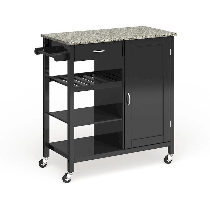 Porch & Den Ringsby Wooden 3-shelf Kitchen Cart