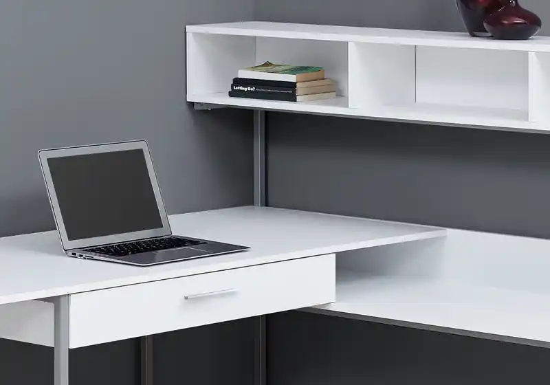 59 L-Shaped Corner Office Desk with Hutch