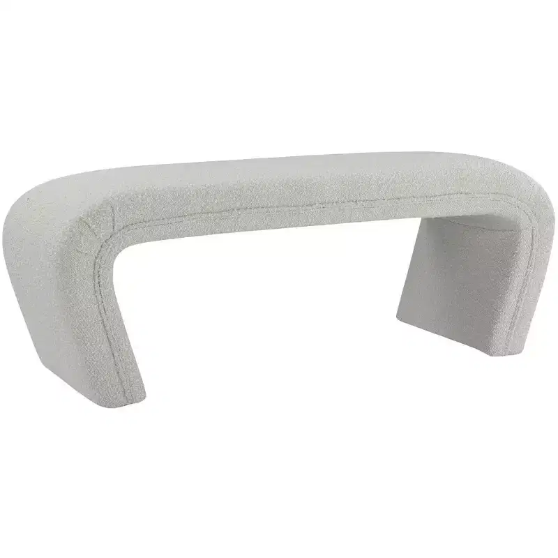 Meridian Furniture,Odelia Boucle Fabric Bench