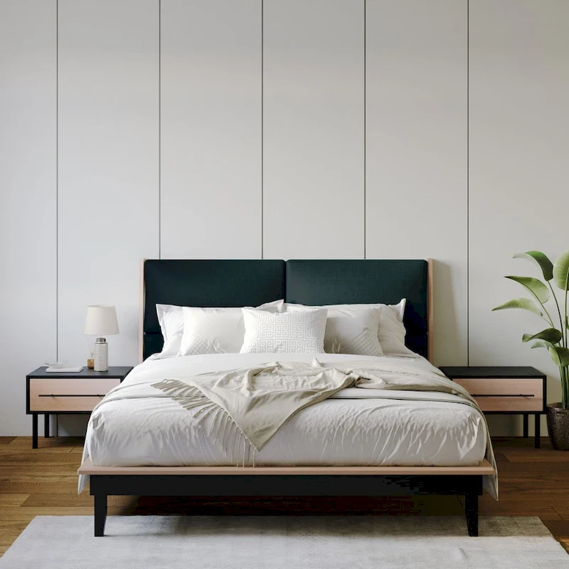 CraftPorch Mid-Century 3-pieces Wooden Bedroom Set