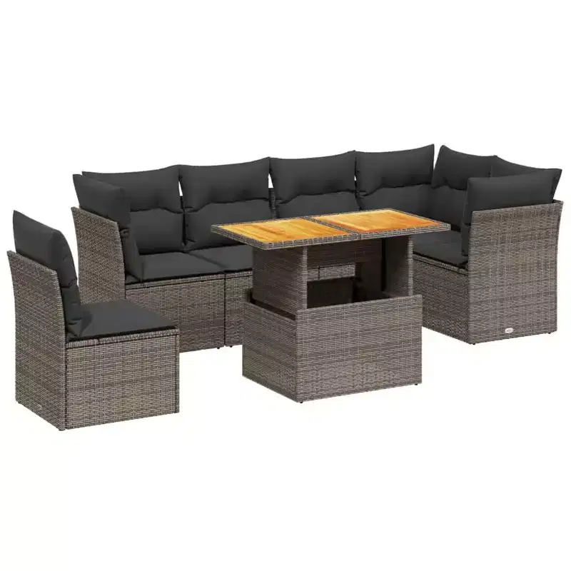 vidaXL Garden Sofa Set Dark Grey, Grey