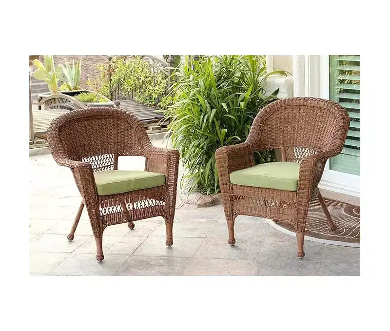 HomeStock Honey Coastal Craftsman Chair Set of 2 with Cushions