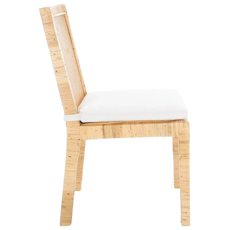 SAFAVIEH Jessye Cane Dining Room Chair with Cushion (Set of 2) - 21.7 W x 18.1 L x 38.6 H - 22W x 18D x 39H