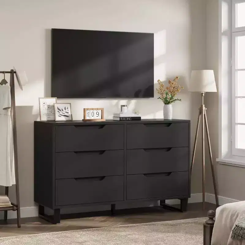 7 Dresser For Bedroom, 47.2 Wide Dresser, Freestanding Vertical Drawer Cabinet With Storage, Wooden Closet Storage Chest For Living Room