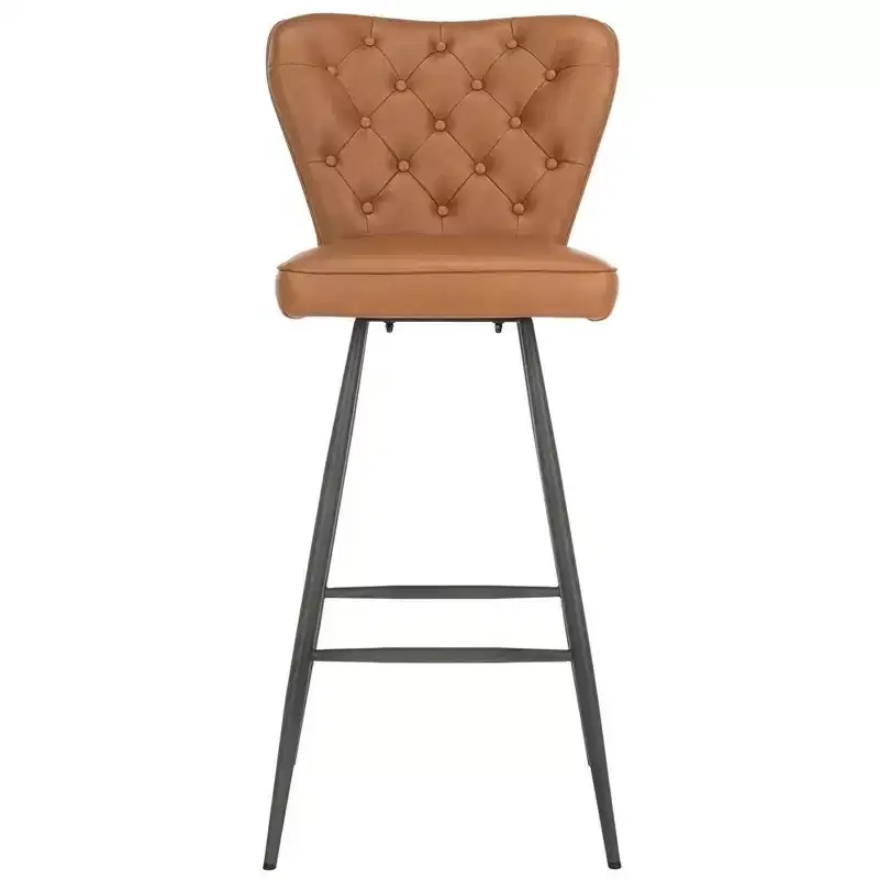 Aster Mid-Century Modern Tufted Bar Stool (Set Of 2) - FOX1703 - Safavieh Couture