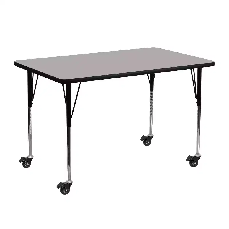 Mobile 24x48 Rectangle HP Laminate Adjustable Activity Table