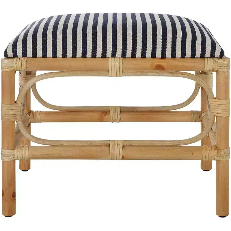 Uttermost Laguna 24 Wide Navy and White Striped Small Accent Bench
