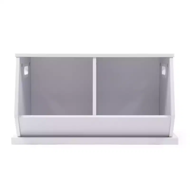 Wood Toy Storage Cubby and Kids' Bookcase White - Humble Crew: MDF Frame, Open Bin Shelf, Kids Toy Organizer