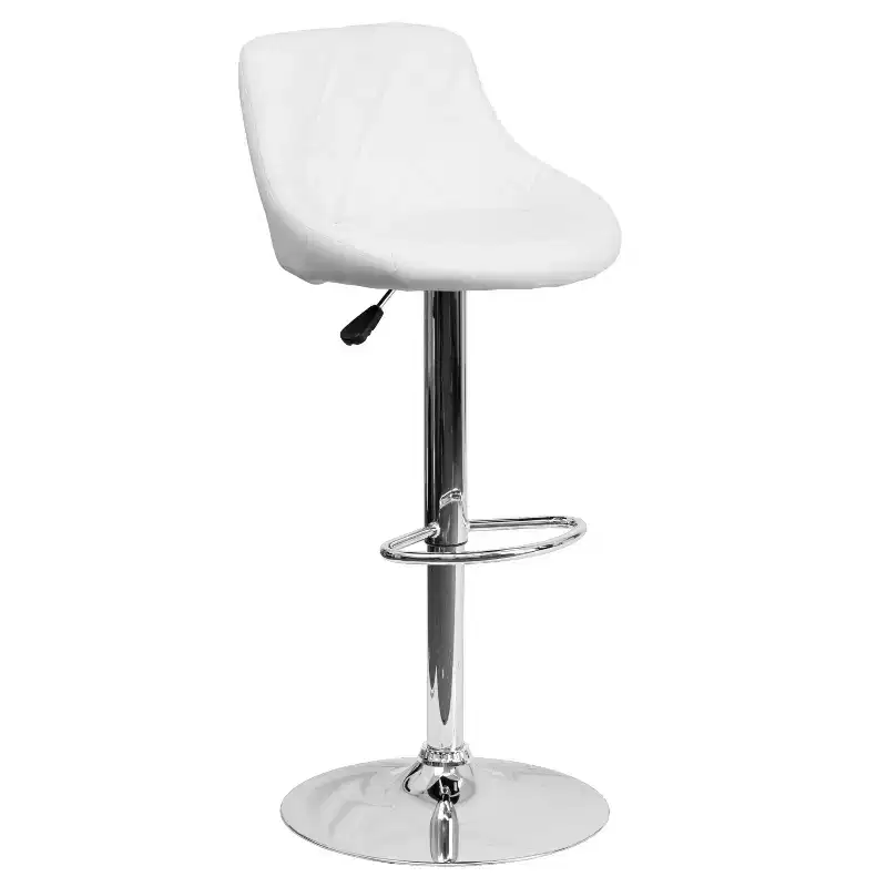 Flash Furniture Contemporary Vinyl Bucket Seat Adjustable Height Barstool with Diamond Pattern Back and Chrome Base
