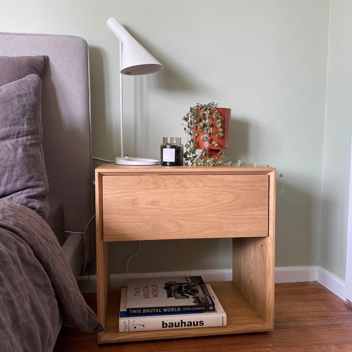 Oak Oak Bedside Table for Bedroom