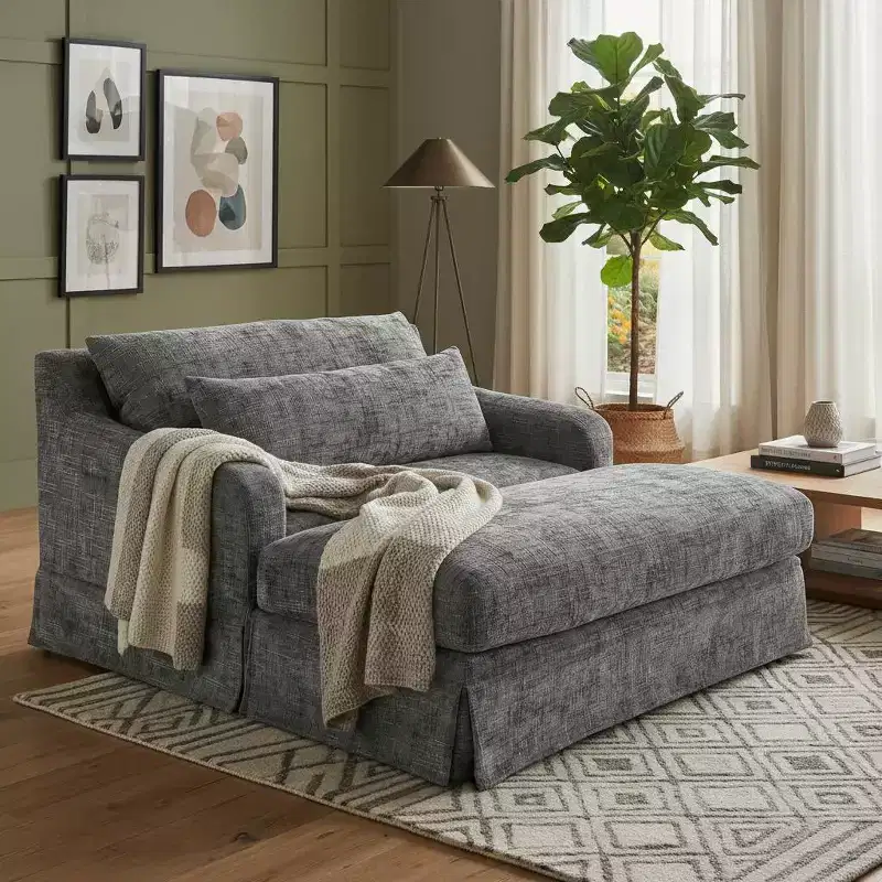 Polibi Extra-Deep Chenille Sofa Bed Chair