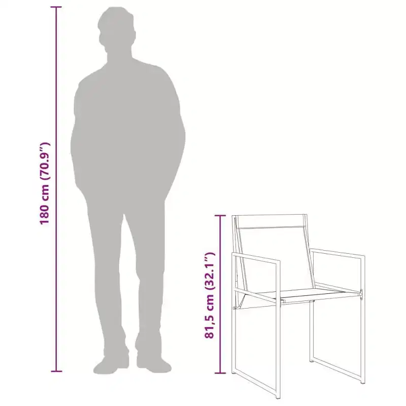 vidaXL Patio Chairs 4 pcs Black Steel and Textilene