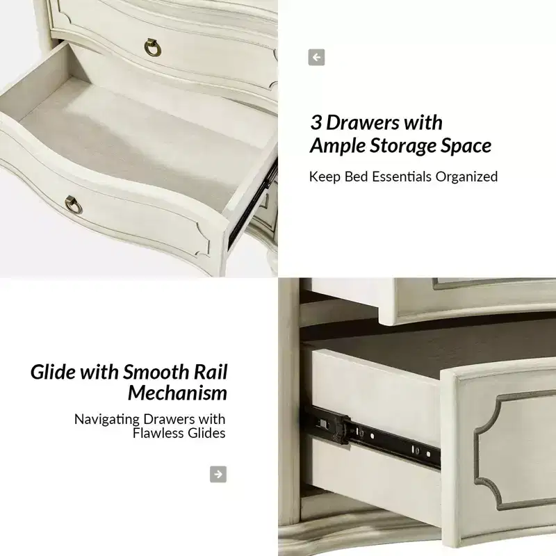 Linus 3-Drawer end table Set of 2| ART OF LIVING DESIGNS