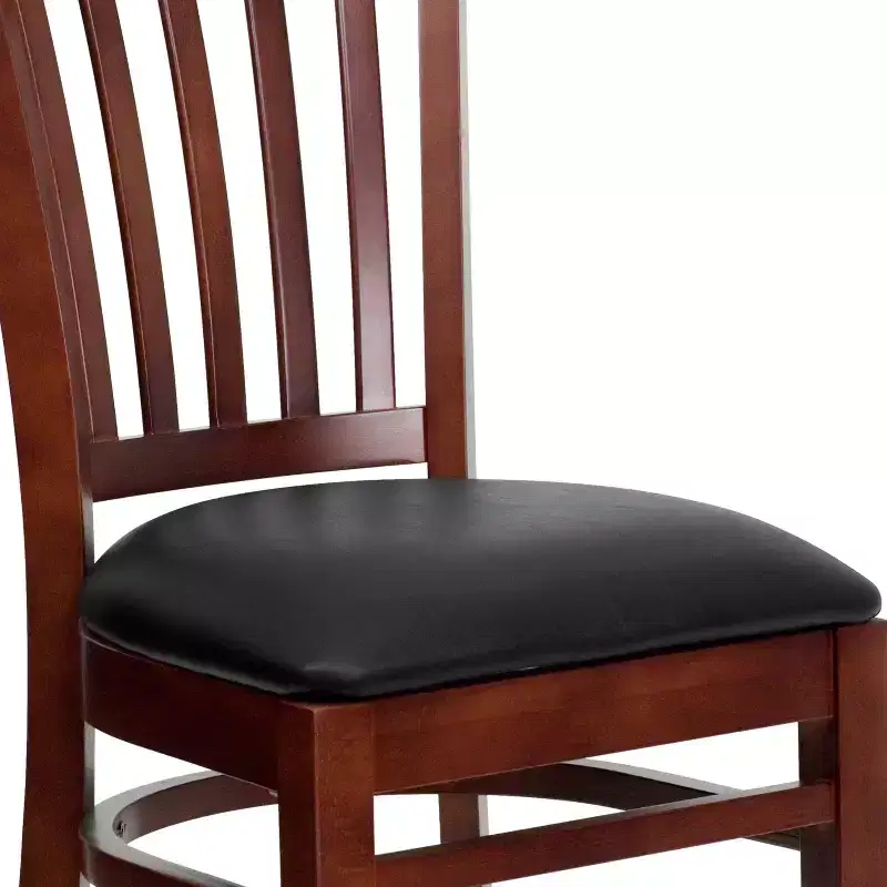 Vertical Slat Back Wooden Restaurant Chair