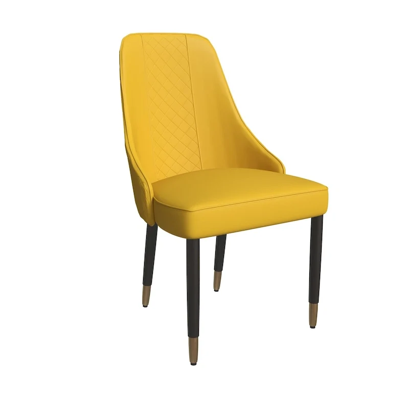 Allure Dining Chairs with Fabric/Leather Seat and Black Oak Wood Legs by LeisureMod