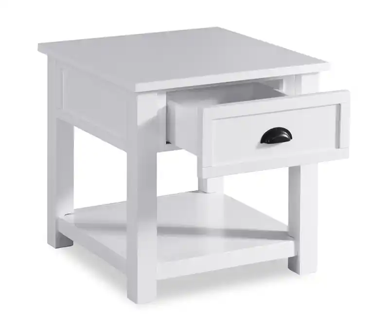 24 Modern End Table with Storage and Shelf