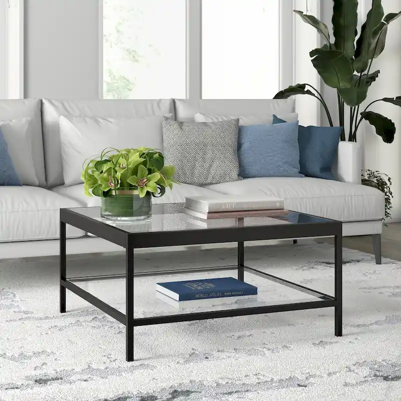 Alexis Metal and Glass Coffee Table