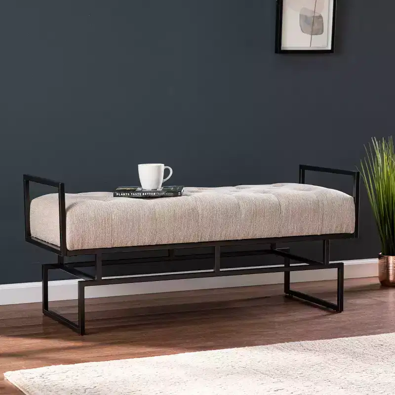 Coniston Upholstered Bench - Beige - SEI