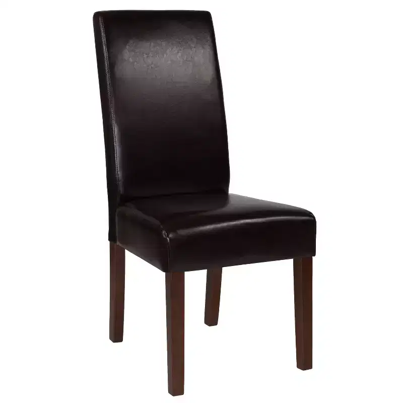 Emma and Oliver Mid-Century Parson's Chair and Finished Hardwood Frame for Kitchen, Dining Room & More