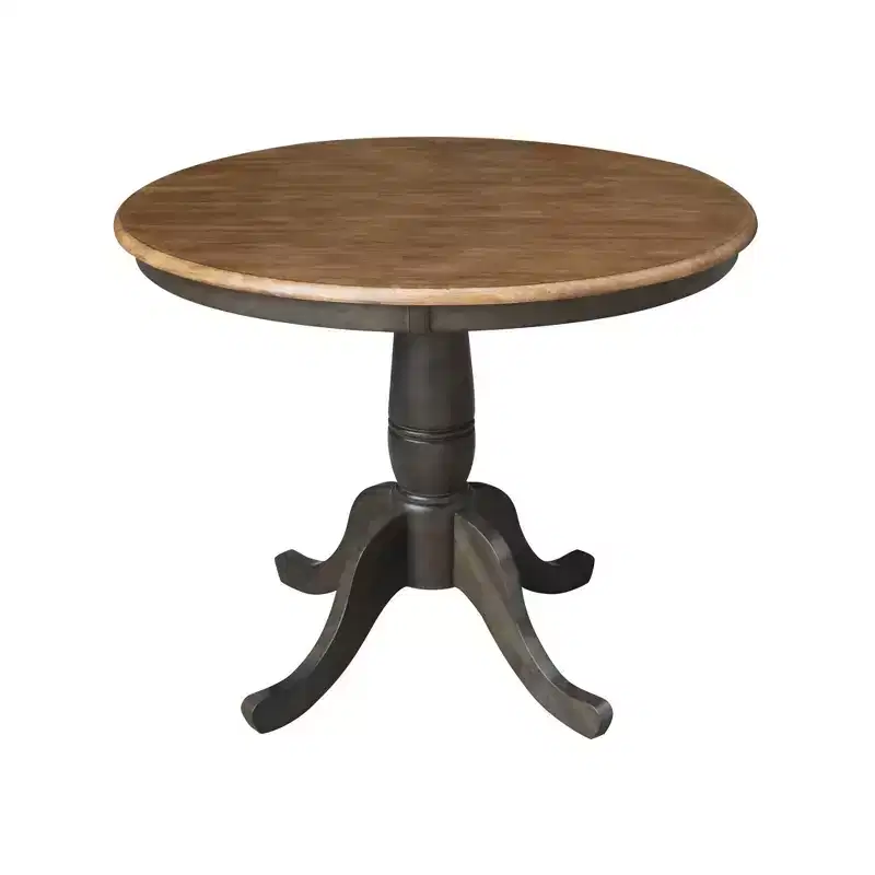 Eric Round Top Pedestal Table Hickory Brown - International Concepts