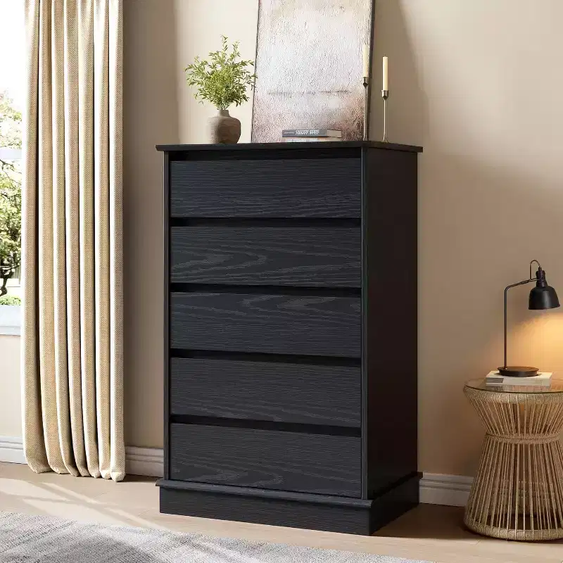 5 Drawer Dressers for Bedroom, Chest of Drawers with Deep Drawers, Large Double Dresser for Closet with Wide Top, Tall Wooden Dresser for Room