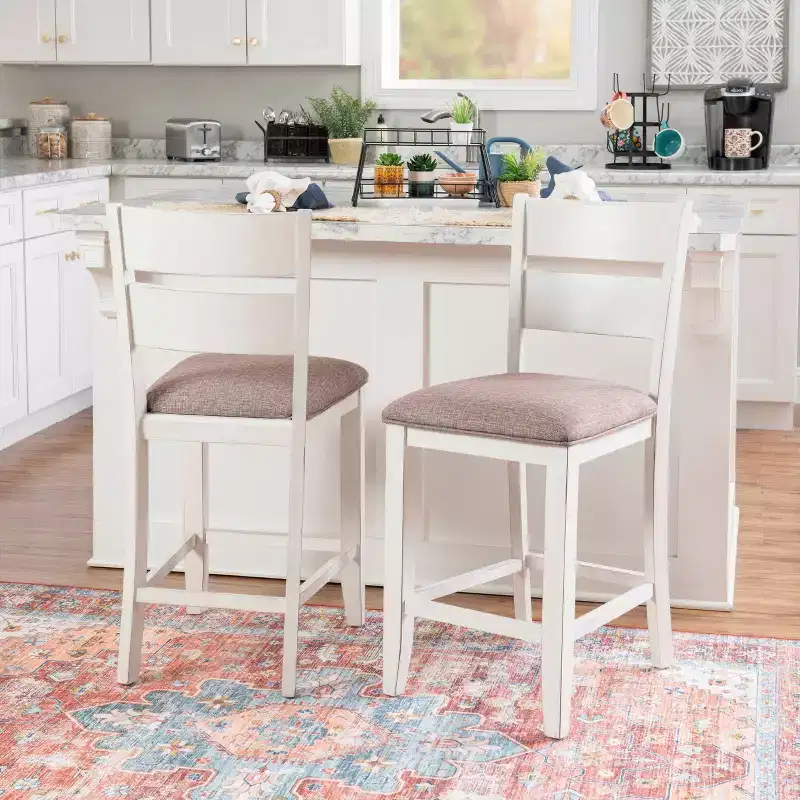 Powell 6pc Bruner Rectangle Counter Height Dining Set White