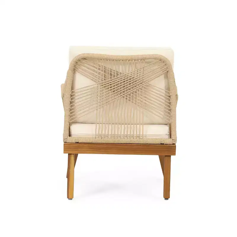 4pc Annisa Outdoor Acacia Wood Set with Cushion: Weather-Resistant, UV Protection - Christopher Knight Home
