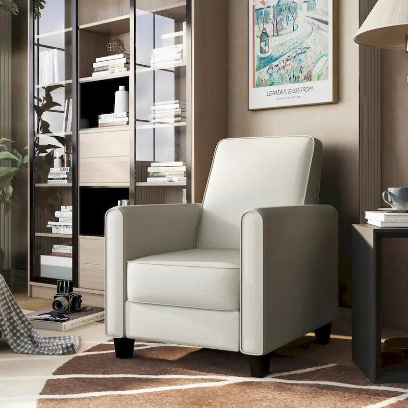 Traditional Fabric Welted Padded Recliner Chair