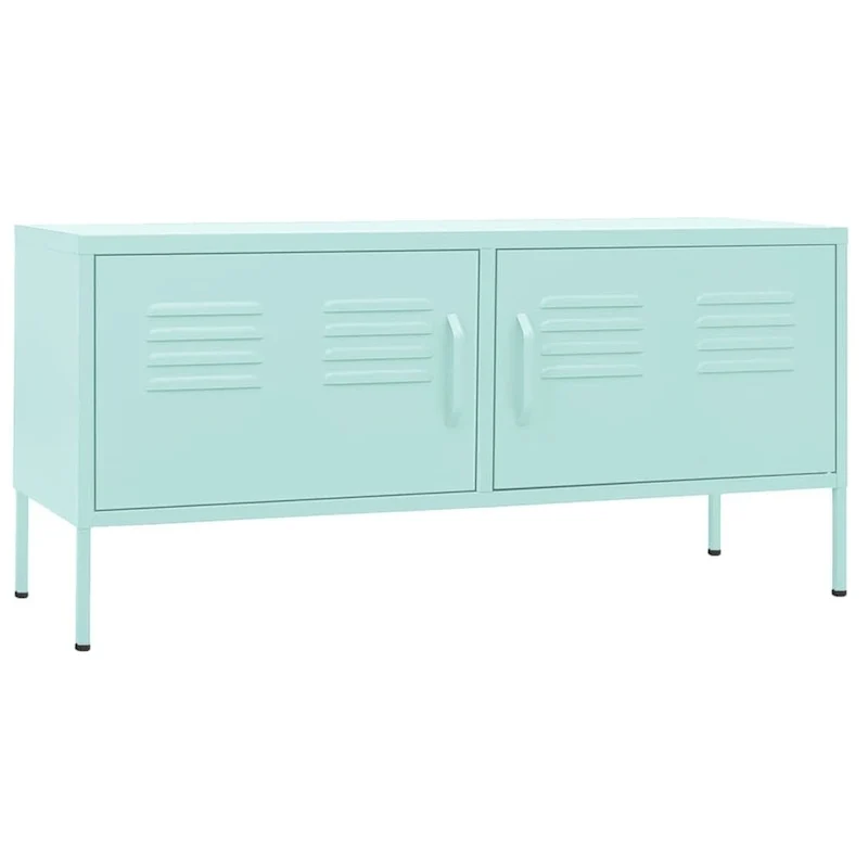 vidaXL TV Stand TV Unit Sideboard Home TV Console Media Unit Cupboard Steel - 41.3 x 13.8 x 19.7