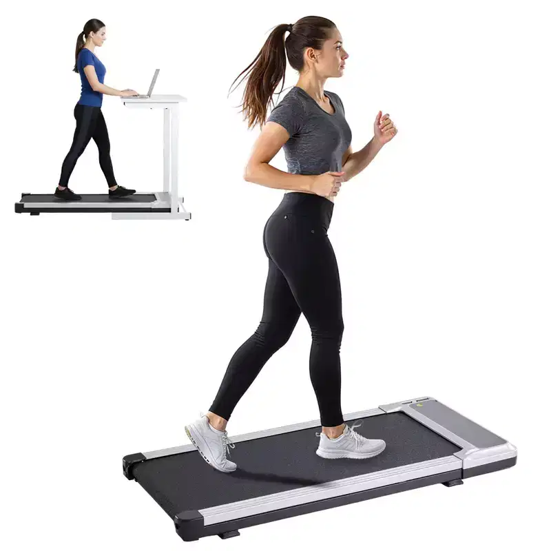 Okak Under Desk Treadmill with Quiet Operation, Walking Pad without Handle Bar, Speed-Adjustable Treadmill for Home, Office, Silver