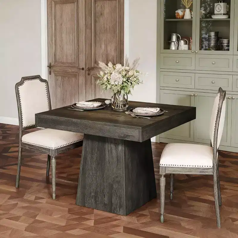 MDF Square Dining Table 31.5''W x 29.53''H with Pedestal Base