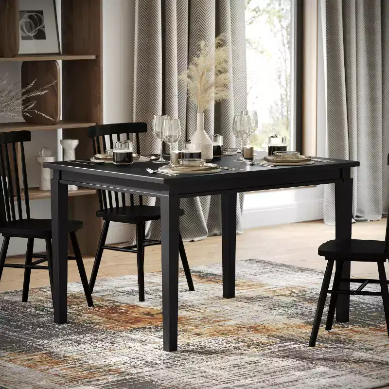 Merrick Lane Wooden Dining Table with Tapered Legs