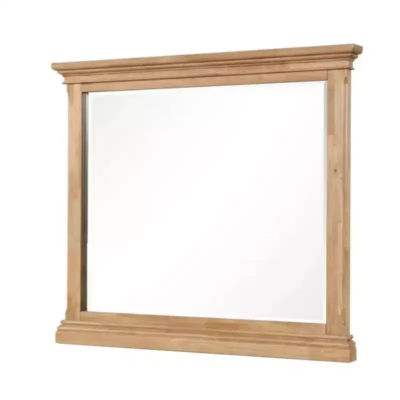 Royal Hampton Dresser Mirror, Bevel Glass, Natural Oak Brown Solid Wood, 38x44