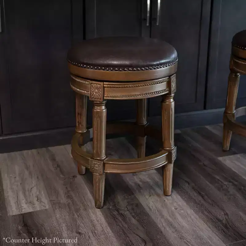 Maven Lane 31 Pullman Backless Swivel Bar Stools with Faux Leather