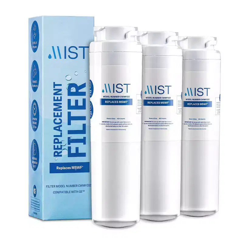 Mist GE MSWF Compatible with GE MSWF, 101820A, 101821B, 101821-B Refrigerator Water Filter (3pk): Fridge Filter, White