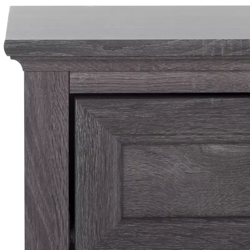 1-Drawer 1-Shelf Nightstand with Gold Pulls, Walnut Finish Bedside Table