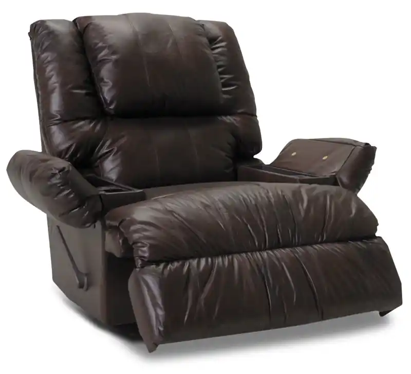 Recliner 5598 Genuine Leather Massage Recliner with Storage Arms