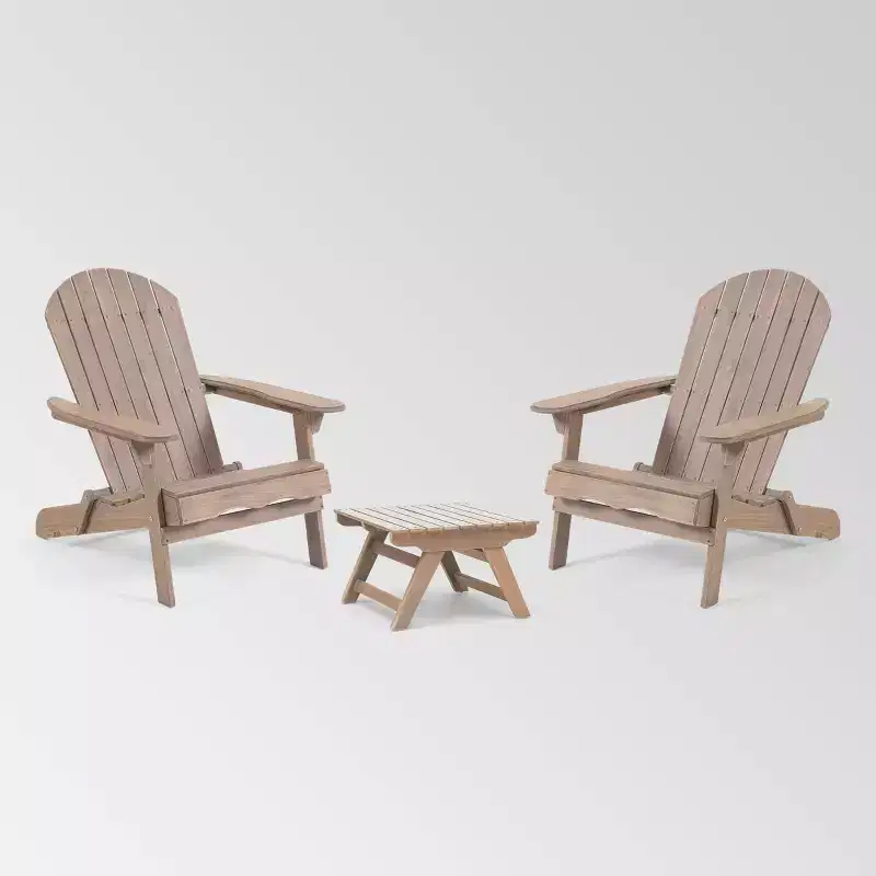 Malibu 3pc Acacia Wood Chat Set - Gray - Christopher Knight Home