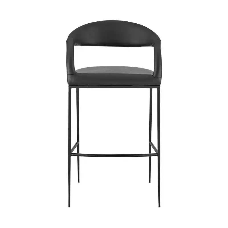 Armen Living 26 Ramona Iron and Faux Leather Counter Height Barstool